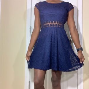 CHARLOTTE RUSSE Navy Sheer Dress